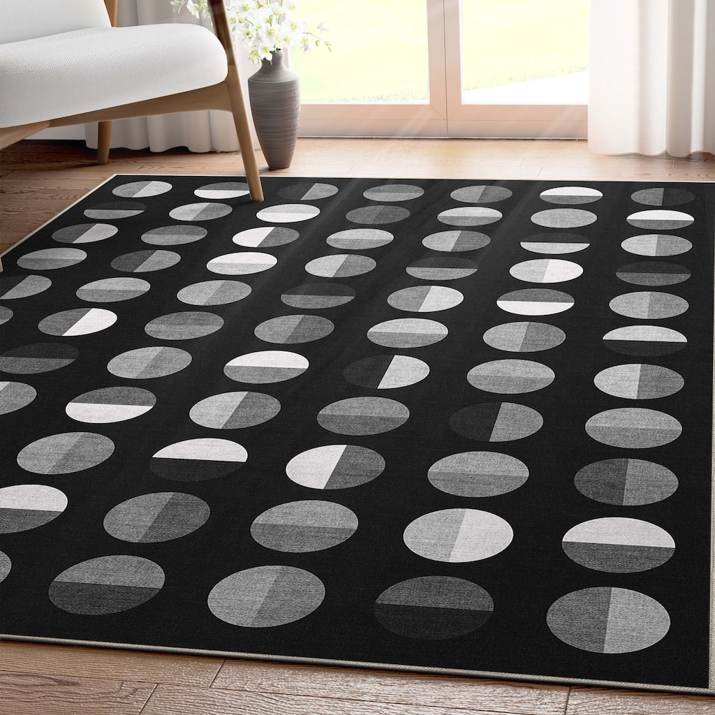 Well Woven Apollo Split Dot Mid-Century Modern Flat-Weave Area Rug