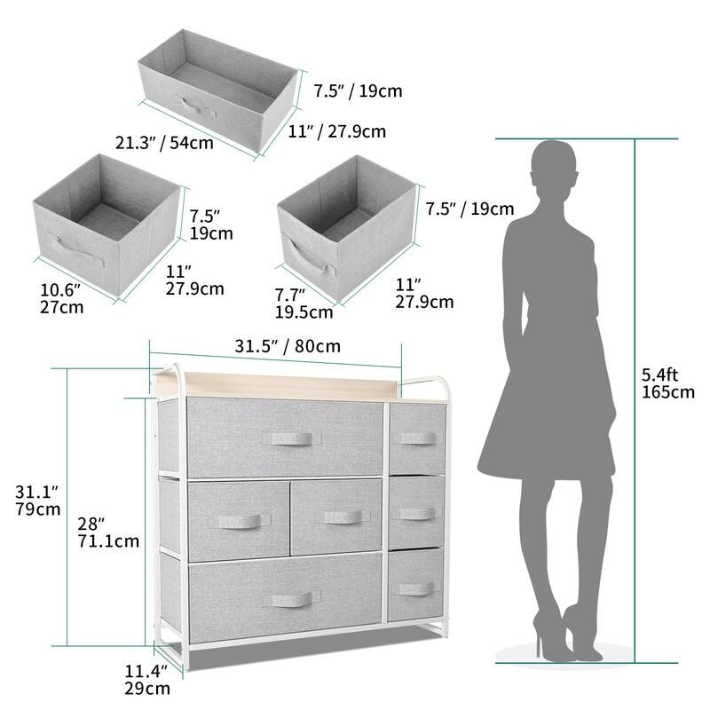 Fabric Dresser with 7 Drawers