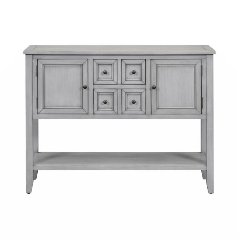 Cambridge Series Ample Storage Vintage Console Table with Four Small Drawers and Bottom Shelf