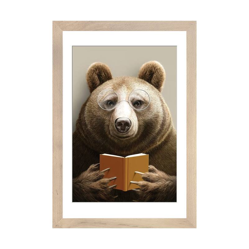 iCanvas "Bear" by Adam Lawless - Natural - 32x24x1