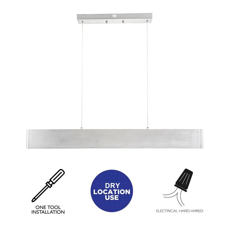 C Cattleya Integrated LED Up and Down Lighting Linear Kitchen Island Chandelier