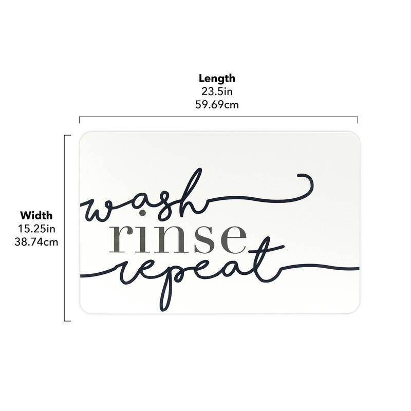 FloorPops Wash Rinse Repeat Navy Stone Quick Drying Mat