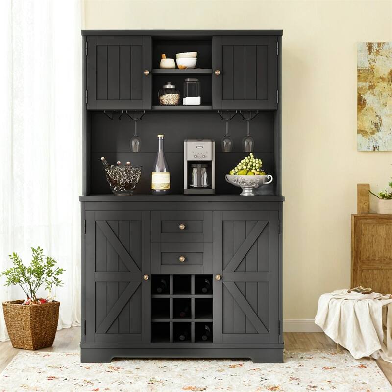 Coffee Bar Cabinet Kitchen Cabinet with Storage,Farmhouse Wine Cabinet