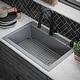 preview thumbnail 57 of 86, Karran Drop-In Quartz 33 in. 1-Hole Single Bowl Kitchen Sink Kit
