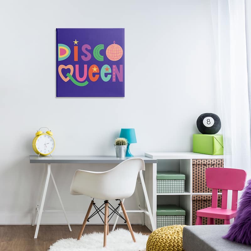 Stupell Disco Queen with Retro Letters Canvas Wall Art Design By Sazerelli Designs
