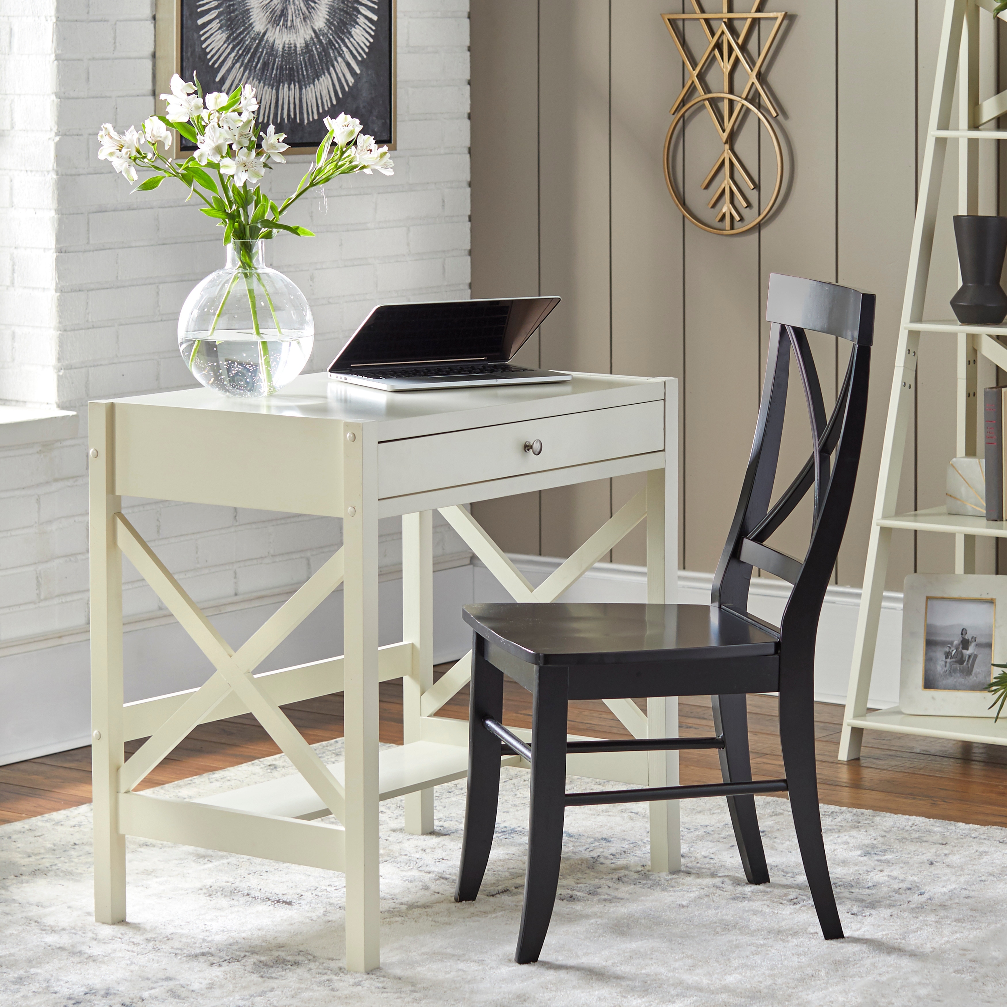 Simple Living X-Frame Farmhouse Wood Desk