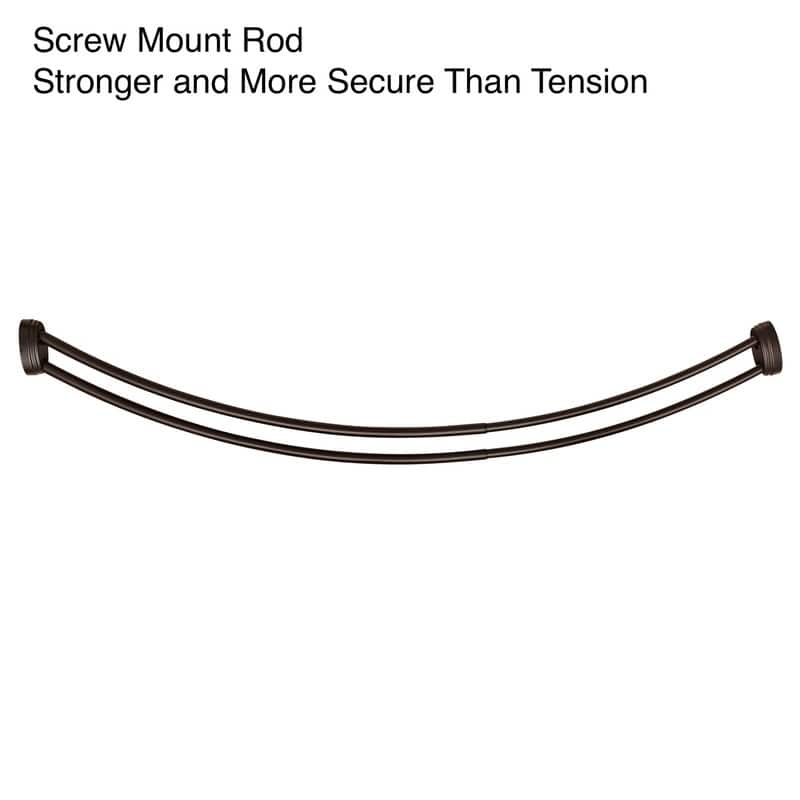Utopia Alley Rustproof Wall Mounted Aluminum Double Curved Shower Curtain Rod, Screw Mount Rod, Adjustable Rod from 45" to 72" - Bronze
