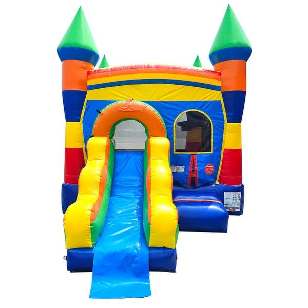 slide 2 of 4, Pogo Bounce House Crossover Bounce House with Slide, Deluxe Rainbow