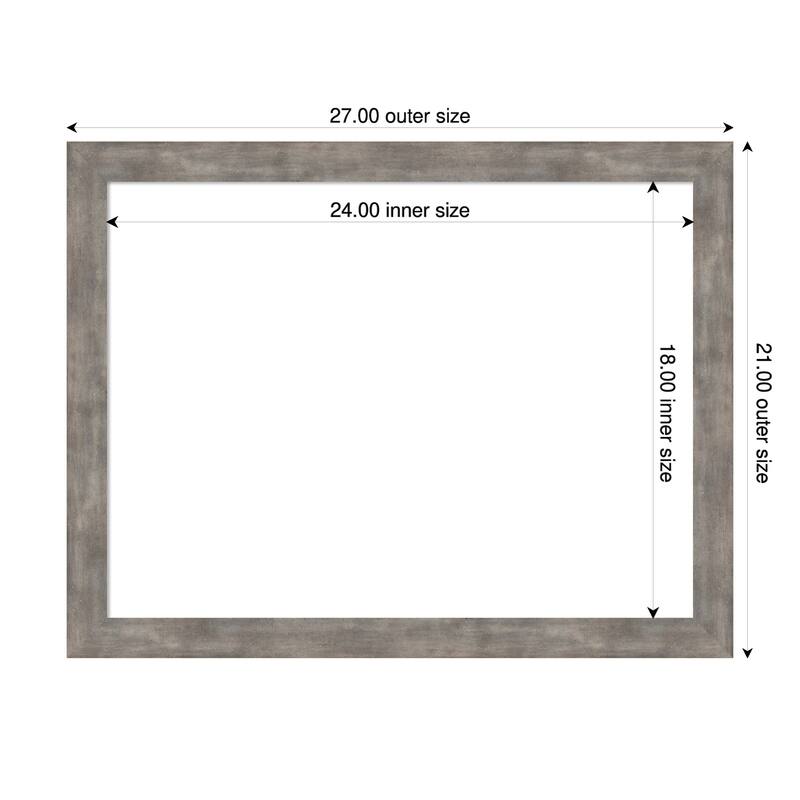 Amanti Art Marred Pewter Framed Dry Erase Magnetic Board - 27 x 21 in