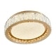 preview thumbnail 6 of 6, 1-Light Brass Stainless Steel LED Flush Mount With Clear Crystals