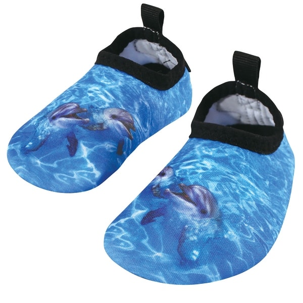 slide 1 of 1, Hudson Baby Infant and Toddler Water Shoes for Sports, Yoga, Beach and Outdoors, Dolphins 0-6M/1-2 Infant - Baby and Toddler Dolphins