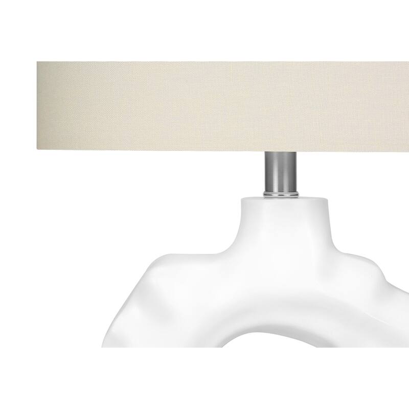 Lighting, 25"h, Table Lamp, Cream Resin, Ivory / Cream Shade, Modern
