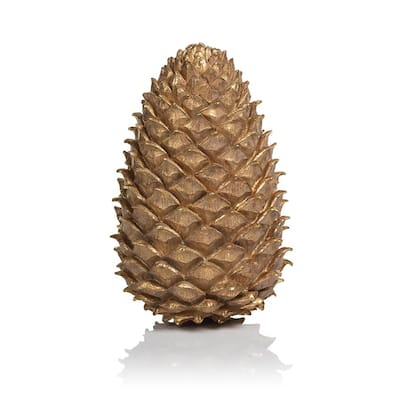 Golden Decorative Pine Cone Figurine, Large - 13"H