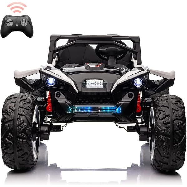 slide 2 of 25, 24V Ride on Car with Remote Control 2 Seats Extra Large Seat Wide UTV White