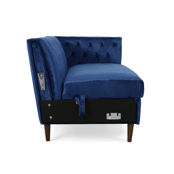 Velvet Storage Sectional Sofa by Christopher Knight Home On