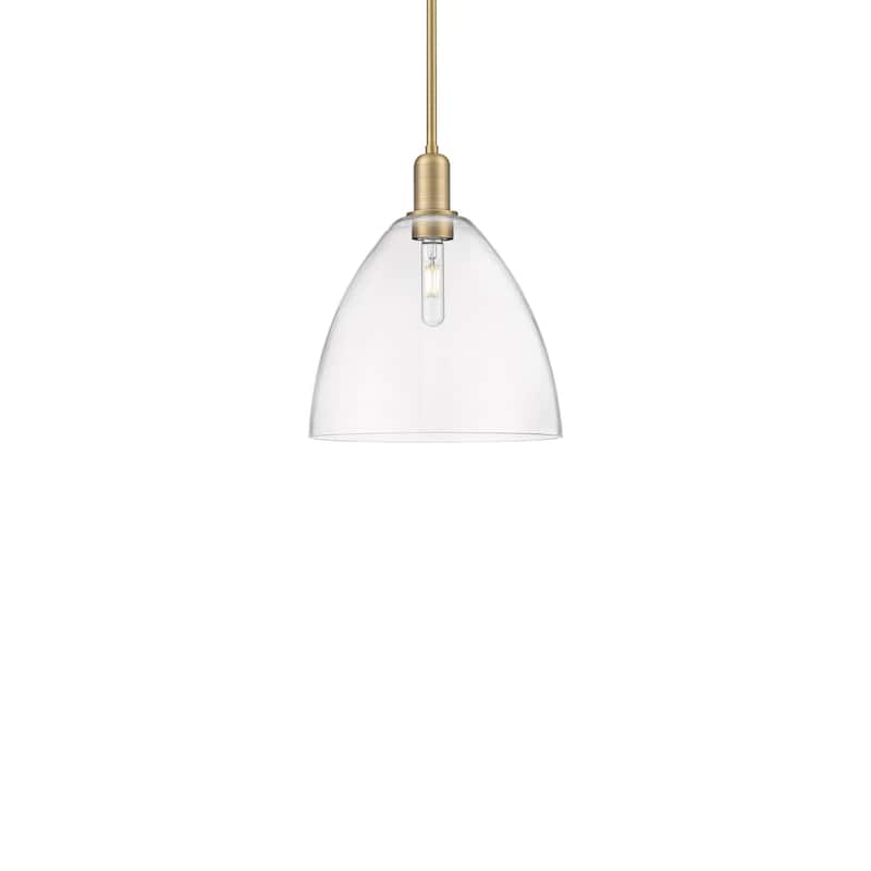 Innovations Lighting 716-1S-14-12 Bristol Pendant Bristol 12" Wide - Brushed Brass / Clear