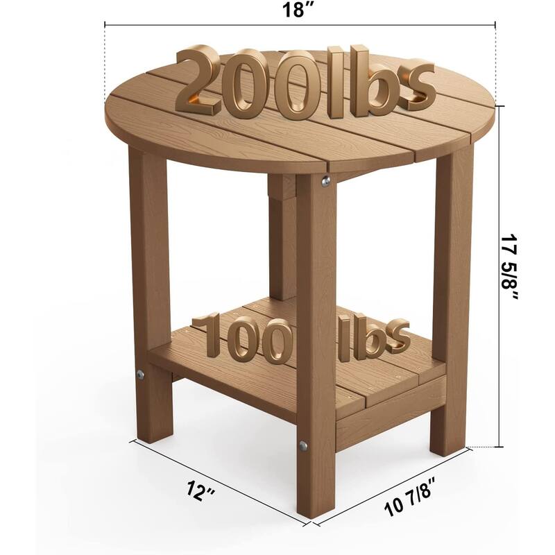 Winsoon 5-Piece All Weather HIPS Outdoor Adirondack Chair Set with Cup Holder, 2 Ottomans and 1 Side Table