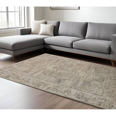 HomeRoots Oriental Transitional Rectangle Area Rug