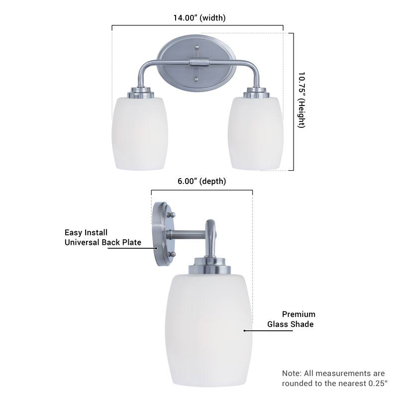 Brio Lighting Meira 2-Light Dimmable Bathroom Vanity Light
