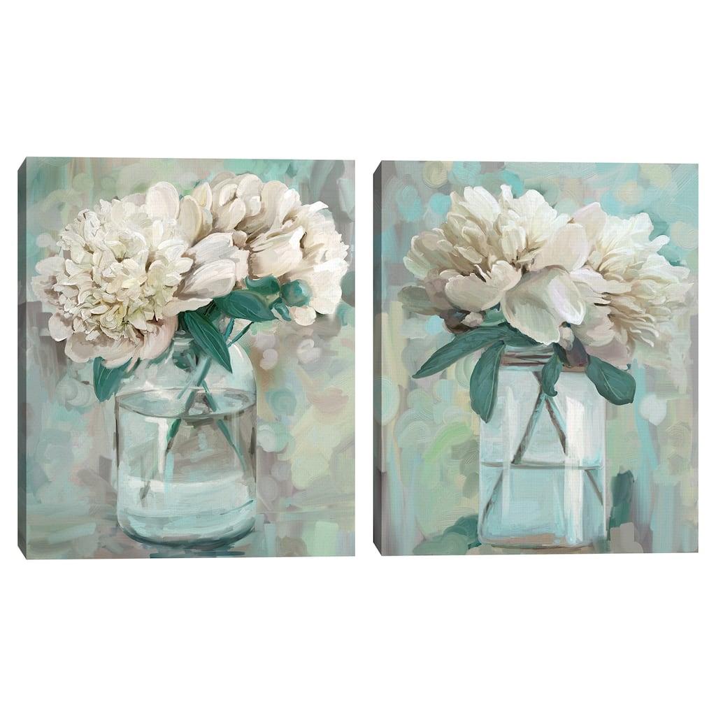 Farmhouse Peonies I & II by Studio Arts Canvas Art Prints