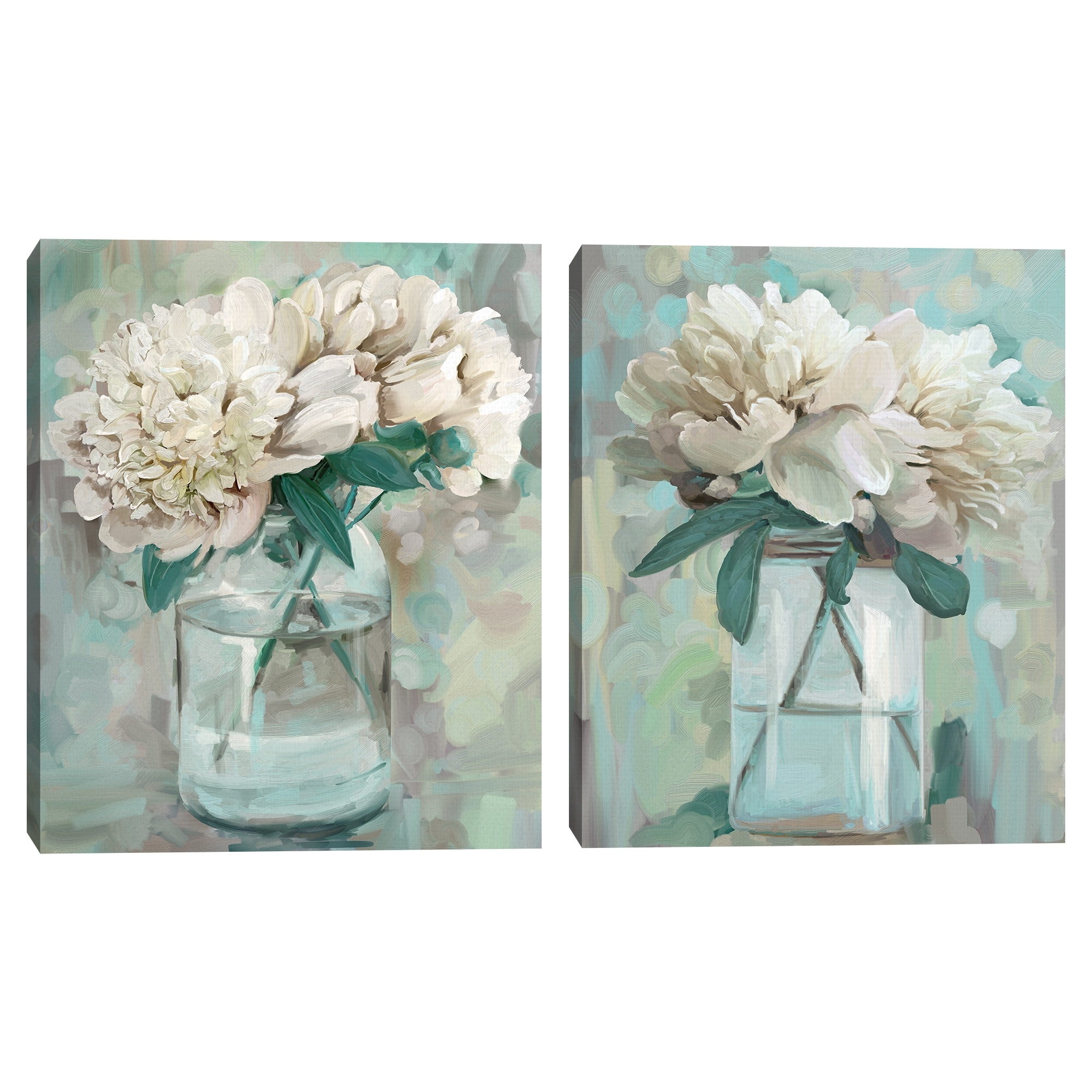 Farmhouse Peonies I & II by Studio Arts Canvas Art Prints