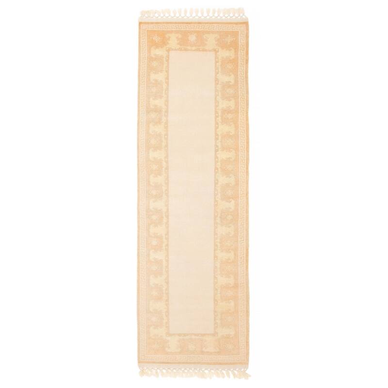 ECARPETGALLERY Hand-knotted Color Transition Beige Wool Rug - 2'9 x 8'10 - Beige - 2'9 x 8'10