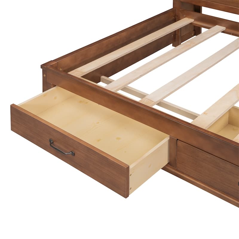 Twin Size Wooden Daybed with Drawers,A Set of Sockets and USB Ports