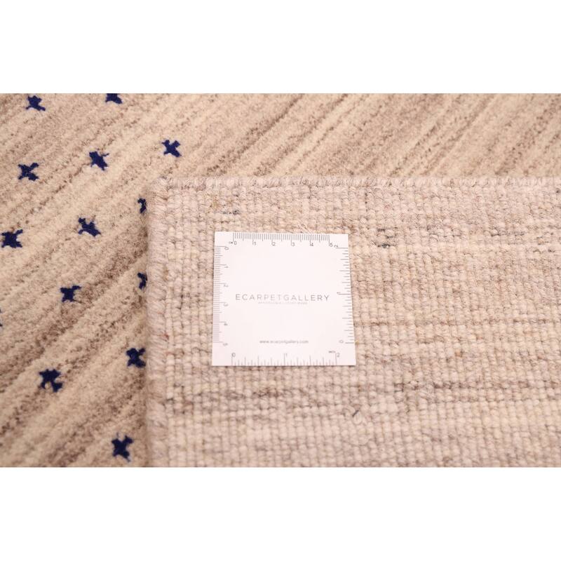 ECARPETGALLERY Hand Loomed Kashkuli Gabbeh Taupe Wool Rug - 8'1 x 9'10