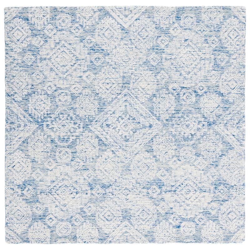 SAFAVIEH Handmade Metro Sigalit French Country Wool Rug - 6' Square - Blue/Ivory