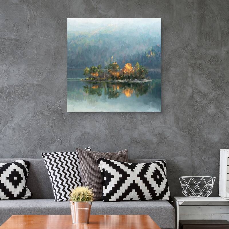 Lake Escape Square by Studio Arts Canvas Art Print