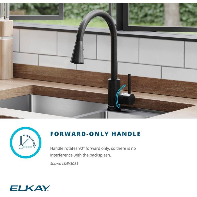 Elkay Avado Single Hole Kitchen Faucet with Semi-professional Spout and Forward Only Lever Handle