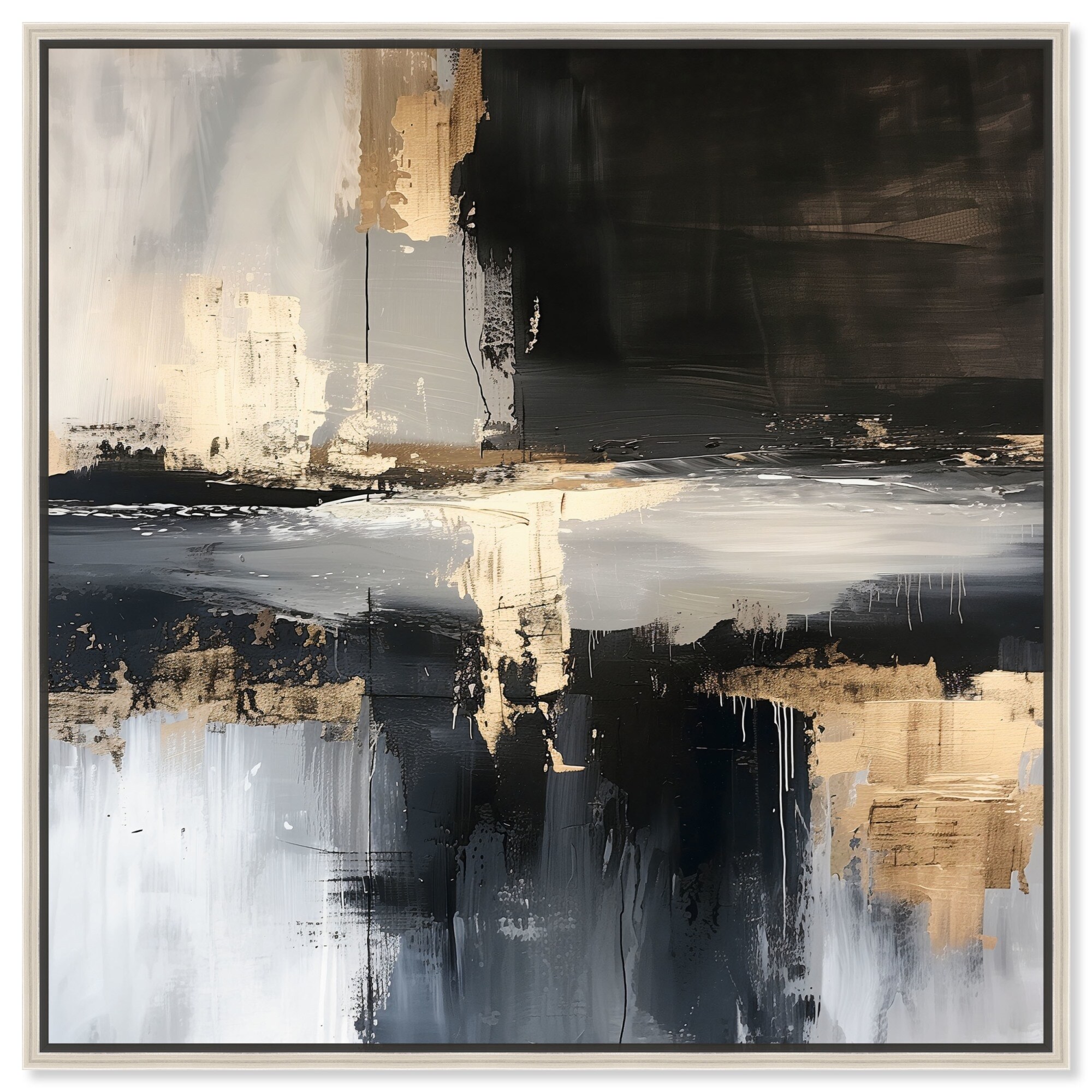 Between Golden Lines Canvas Gemstone Abstract Art by Art Remedy