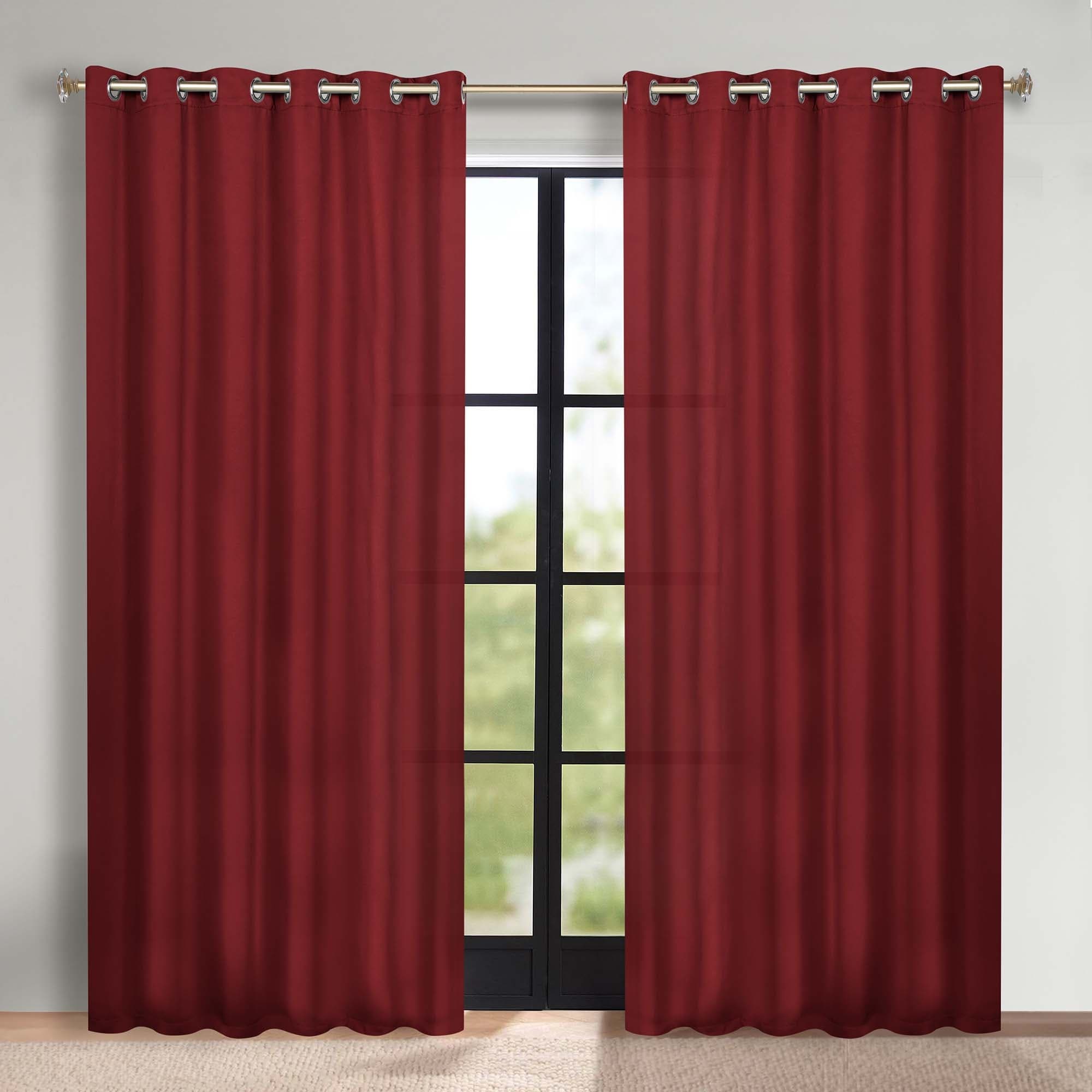 Superior Solid Machine Washable Room Darkening Grommet Blackout Curtains, Set of 2