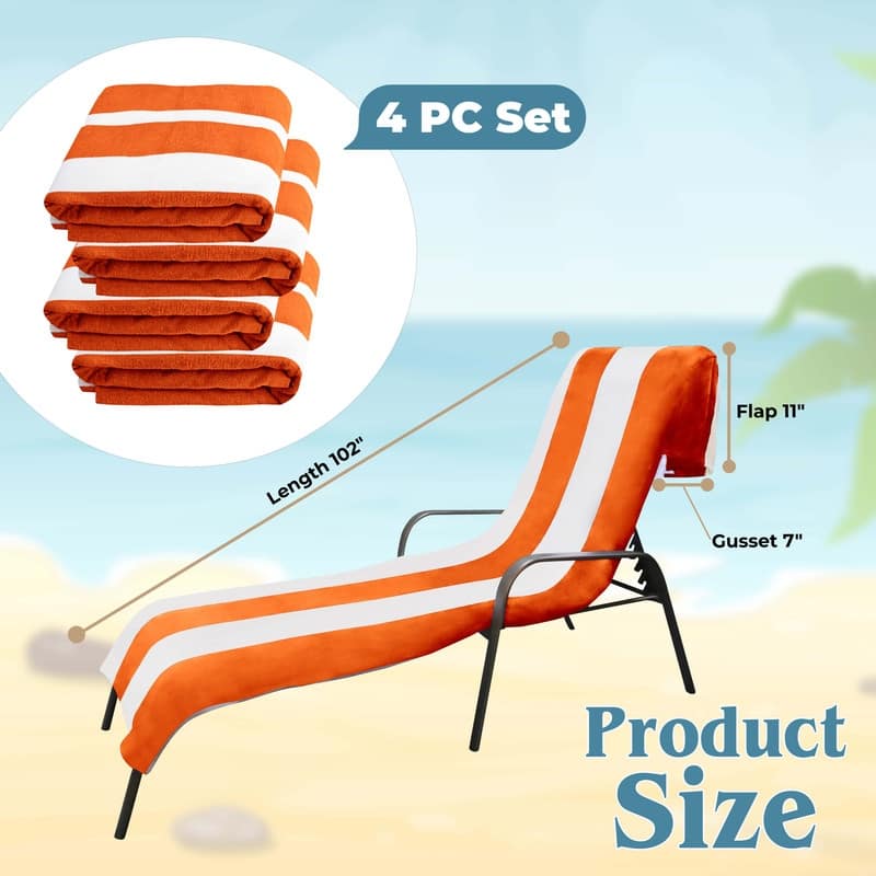 Superior Cabana Cotton Towel/ Chaise Lounge Chair Cover