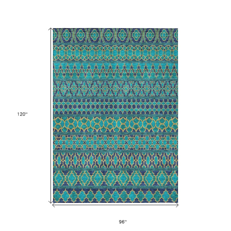 HomeRoots Quatrefoil Transitional Rectangle Outdoor Rug