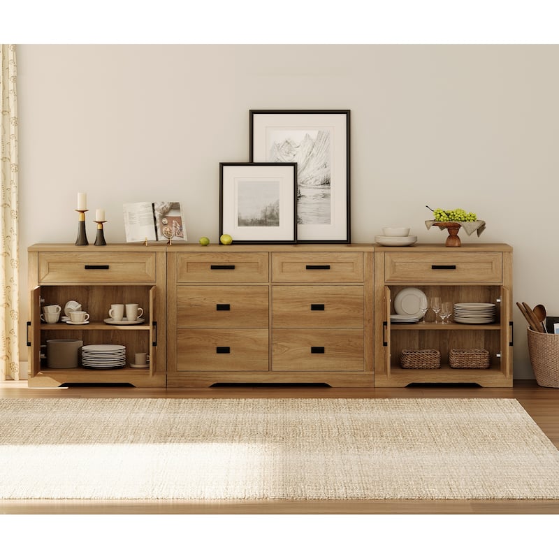 Large TV Stand,3/4-in-1 Farmhouse TV Console Table with Storage Barn Door Cabinet