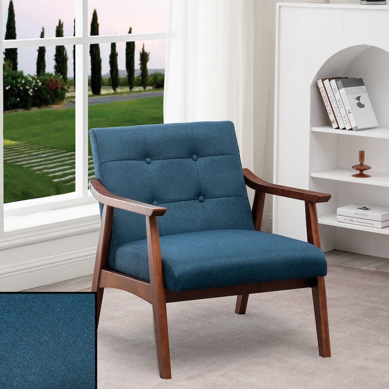 Convenience Concepts Take a Seat Natalie Accent Chair - Conant Blue Fabric/Espresso