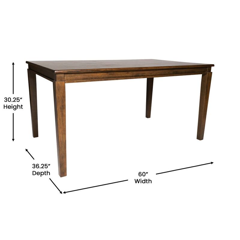 Classic Wood Dining Table with Offset Tapered Legs