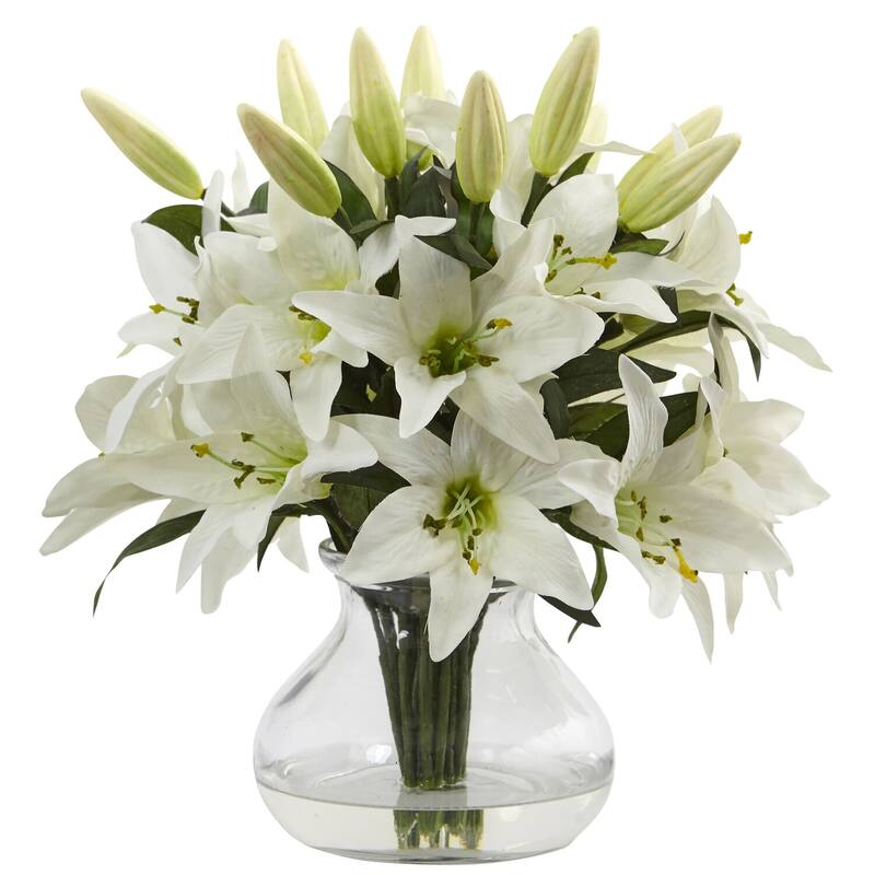 Modern Silk Tree Arrangement with Vase