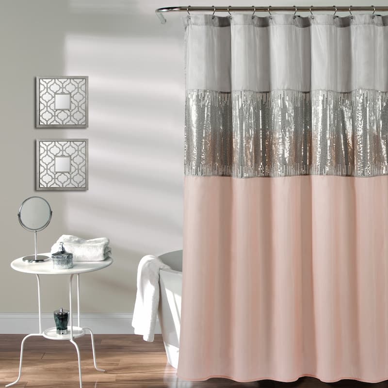 Silver Orchid Gregor Abstract Night Sky Two-tone Shower Curtain - 72" x 72" - Gray/Blush
