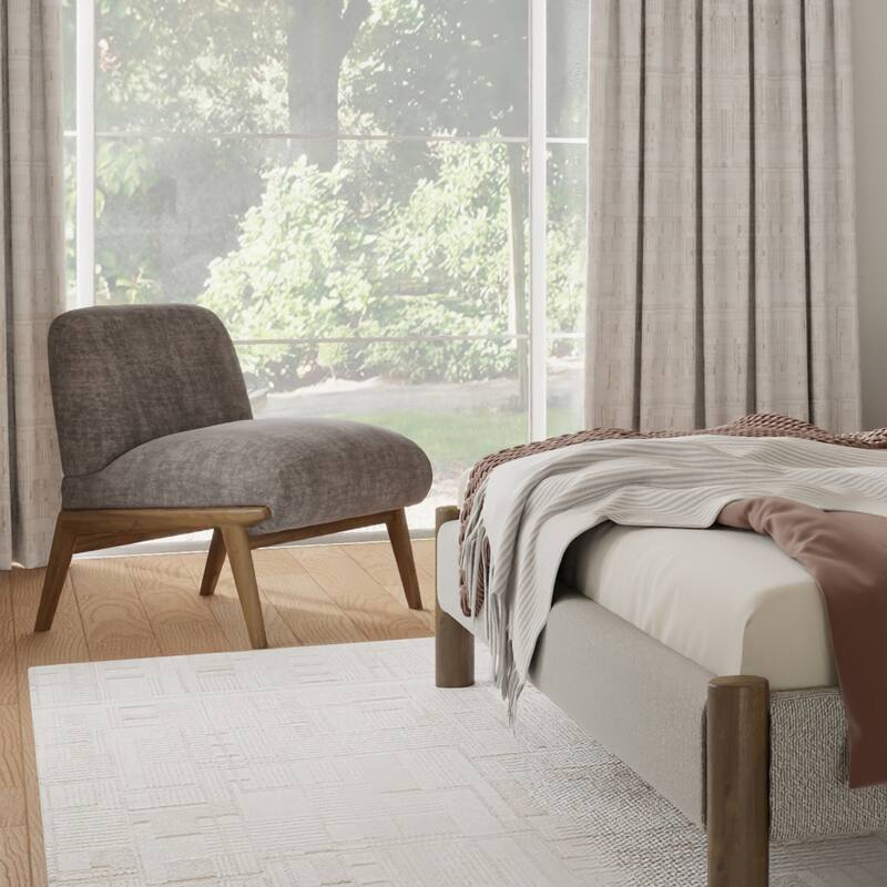 Contemporary Velvet & Solid Wood Accent Chair