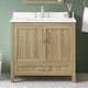 preview thumbnail 31 of 109, OVE Kansas Single Sink Bathroom Vanity, Dove White Engineered Stone Top 36" - White Oak