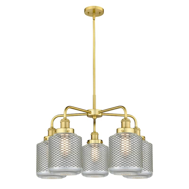 Innovations Lighting Edison - 5 Light 24" Stem Hung Chandelier - Satin Gold
