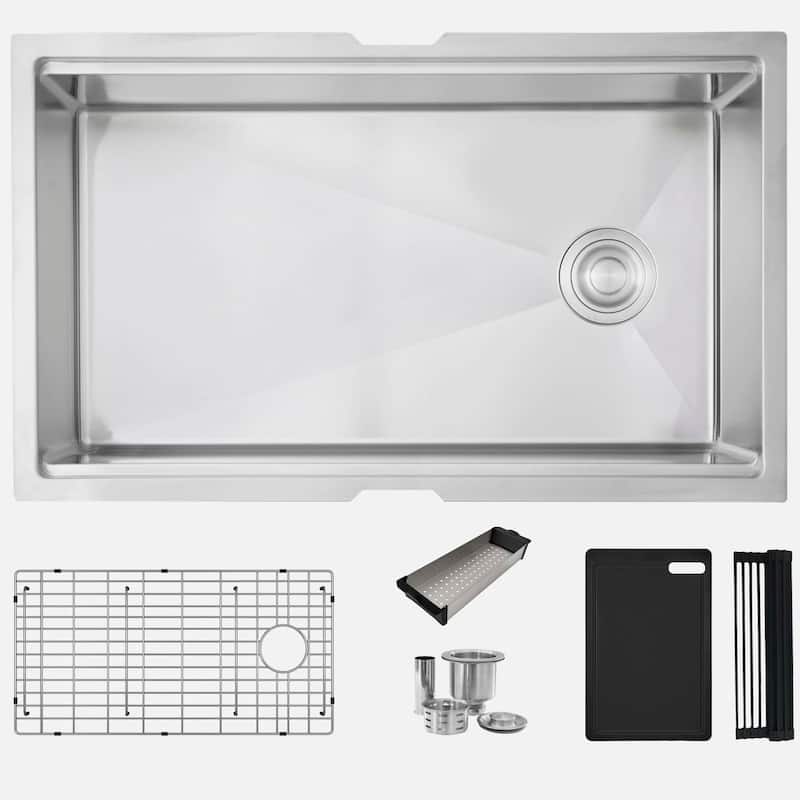 Versa33 Undermount 33" Single Bowl Stainless Steel Kitchen Sink - 33" x 19" x 10"