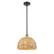 Option Black Antique Brass / Natural Rattan