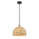 Option Black Antique Brass / Natural Rattan