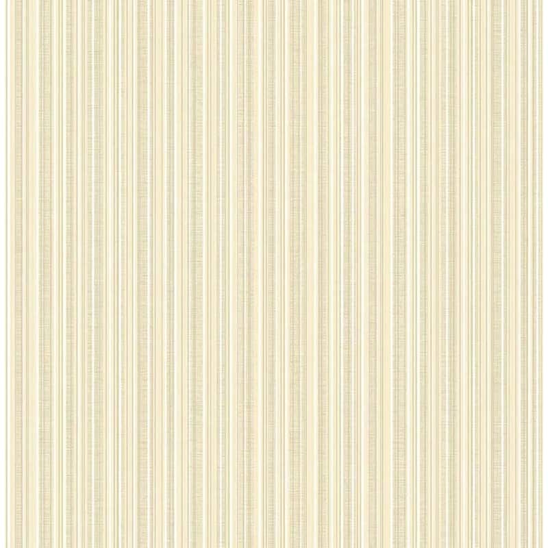 Seabrook Designs Clemens Stripe Unpasted Wallpaper - 20.5 in. W x 33 ft. L - Metallic Alabaster