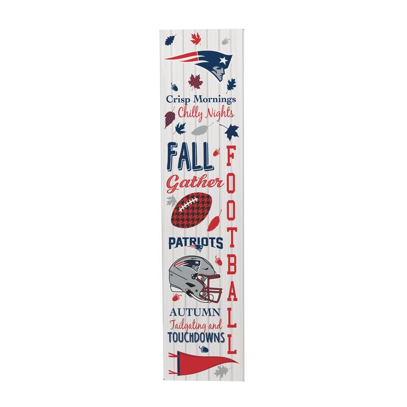 47" Double Sided Seasonal Porch Leaner, New England Patriots - 47" x 11.25"