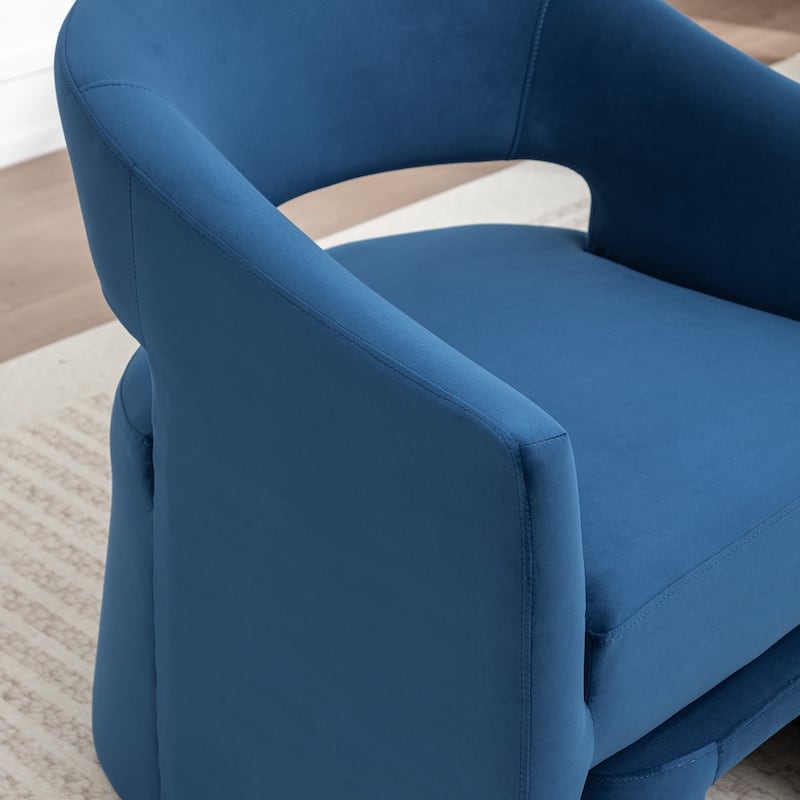SEYNAR Modern Glam Velvet Accent Armchair Open Back with Ottoman