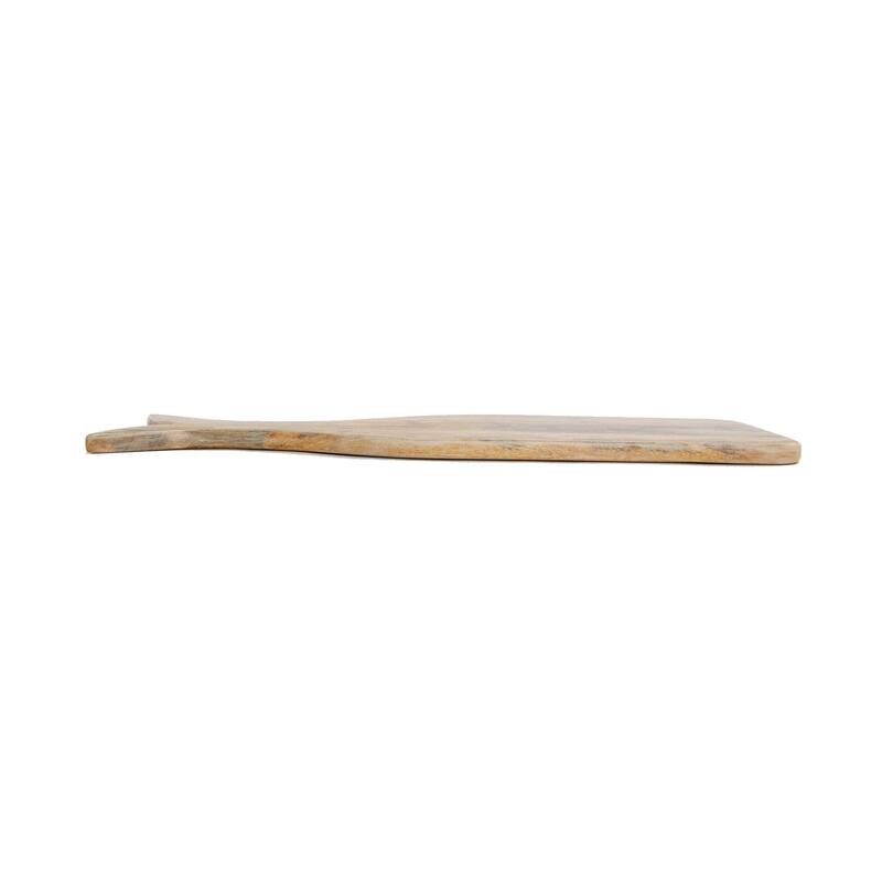 Mango Wood Whale Shaped Cheese and Cutting Board - 20.3"L x 6.3"W x 0.6"H